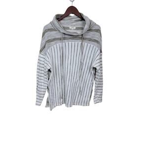 Umgee Funnel Neck Top Blouse Women's Size Small Top Long Sleeve Striped